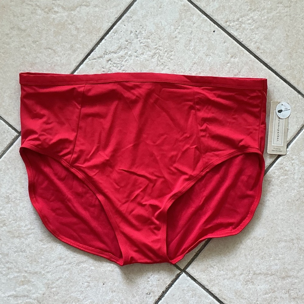 Peyton & Parker Bikini Bottom Women XXL Red New High-rise Full Coverage MSRP $32